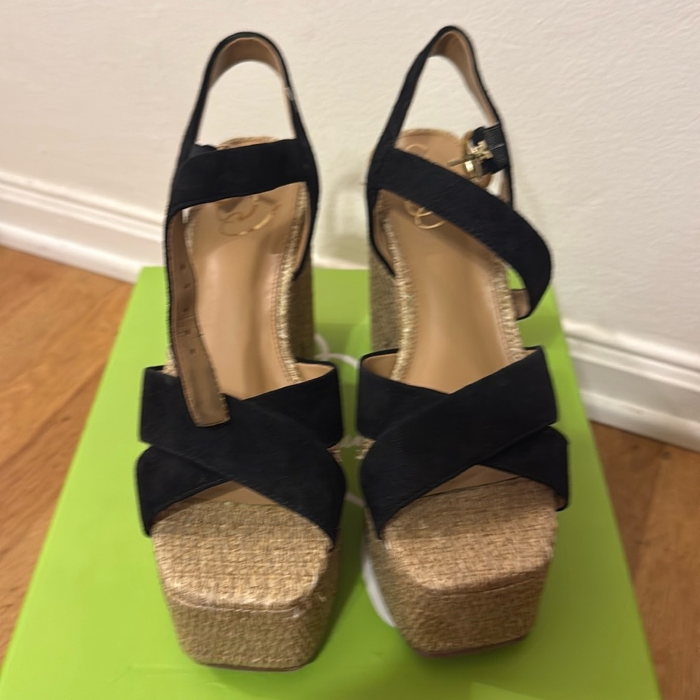 Sam Edelman Trianna Black Suede Platform 7.5